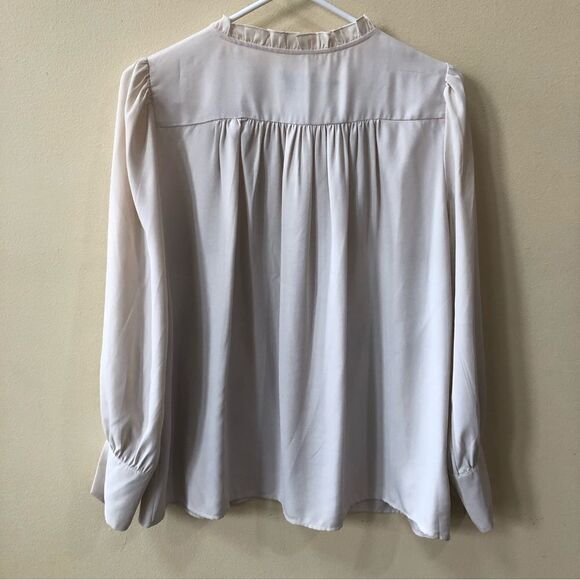 Ann Taylor Embroidered Tie Sleeve Top - Picture 4 of 5